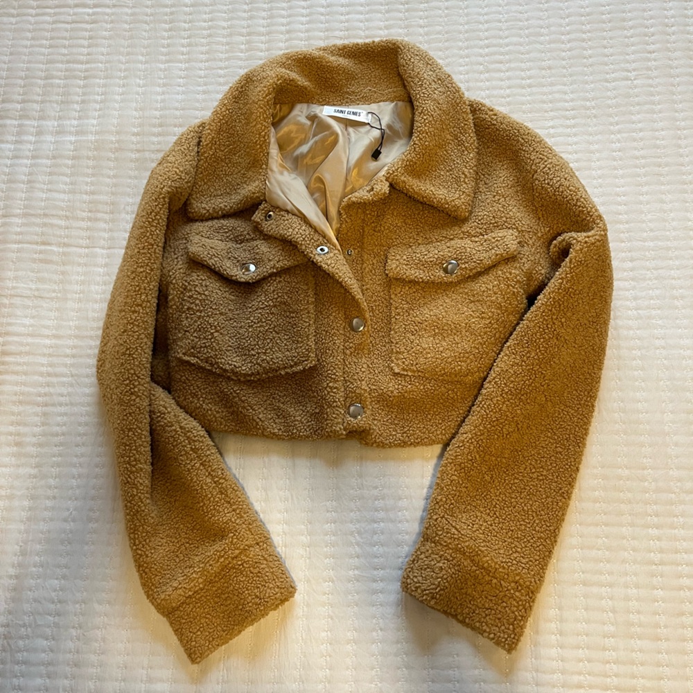 Saint Genies Cropped Teddy Jacket